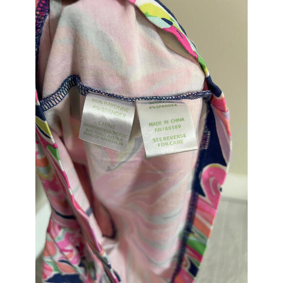 Lilly Pulitzer Tiki Wrap Romper | Banana Flambe Print | Size M - Picture 7 of 8